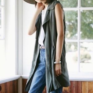 Anthropologie Silk Wrap Vest